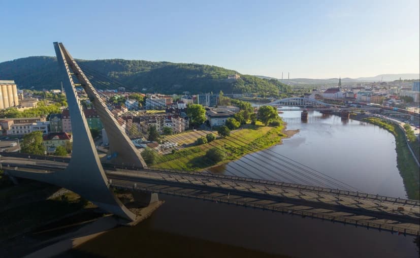 Městská zástavba v ústecké čtvrti Centrum a Klíše